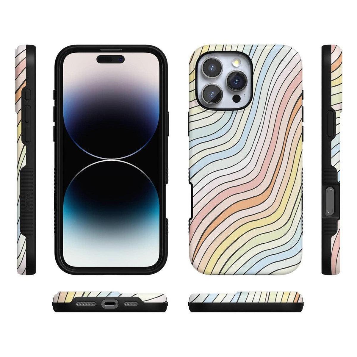 Ride The Wave | Pastel Rainbow Lined Case iPhone Case get.casely
