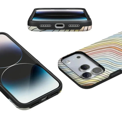 Ride The Wave | Pastel Rainbow Lined Case iPhone Case get.casely