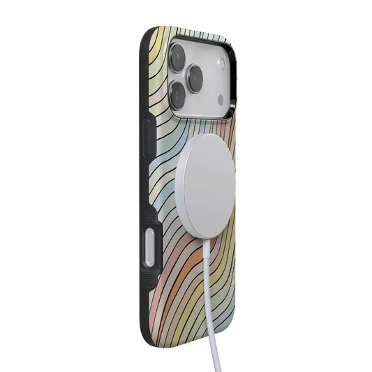 Ride The Wave | Pastel Rainbow Lined Case iPhone Case get.casely
