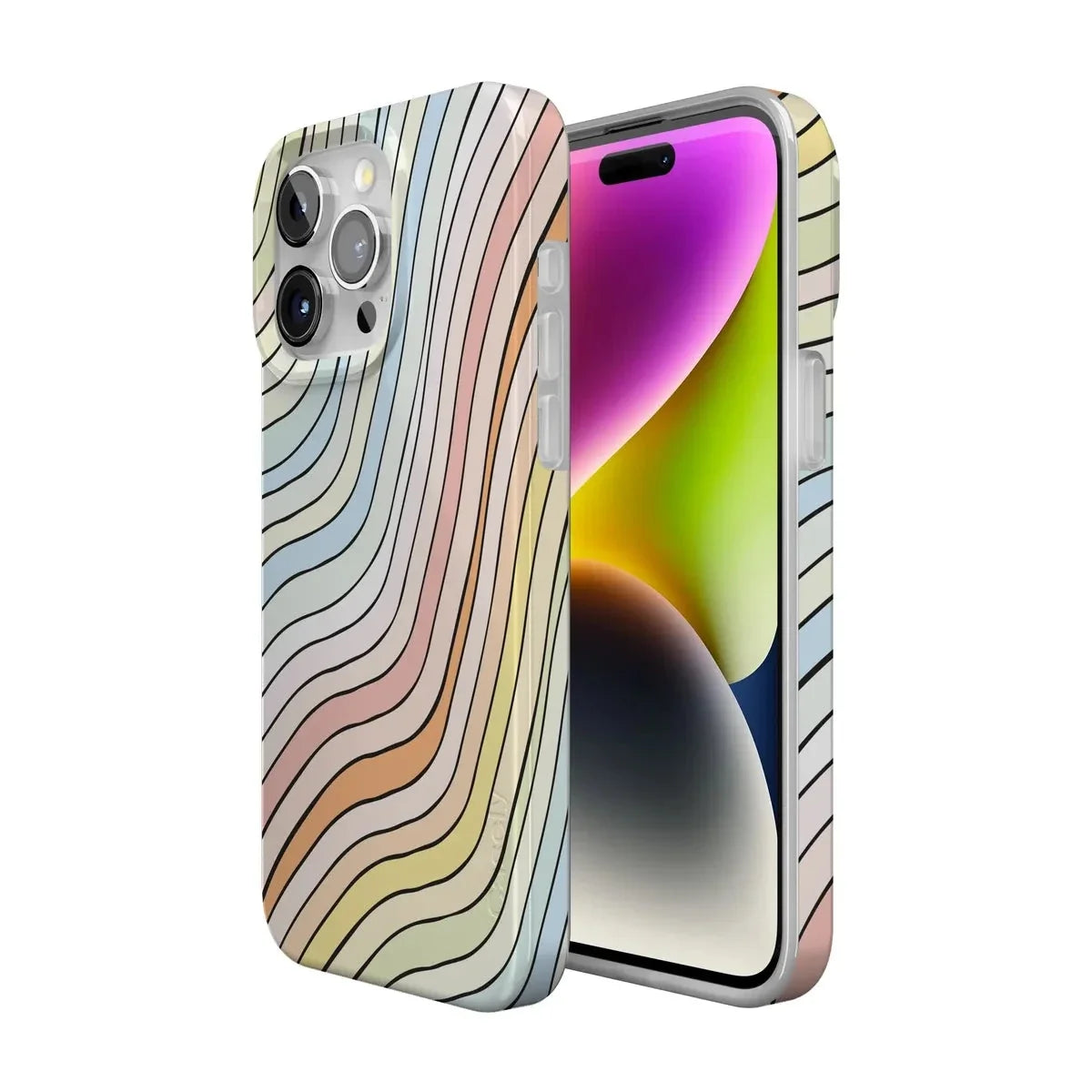 Ride The Wave | Pastel Rainbow Lined Case iPhone Case get.casely