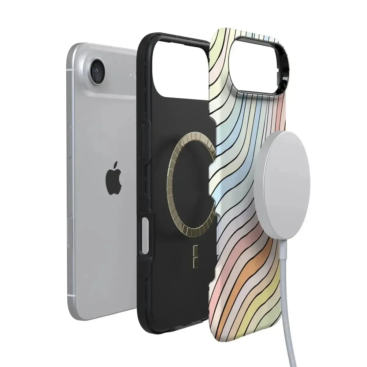 Ride The Wave | Pastel Rainbow Lined Case iPhone Case get.casely