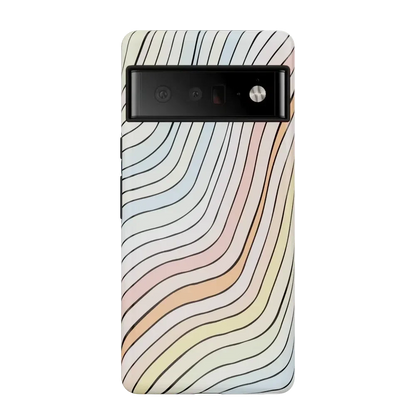 Ride The Wave | Pastel Rainbow Lined Google Pixel Case Google Pixel Case Casetry Essential Google Pixel 6 Pro