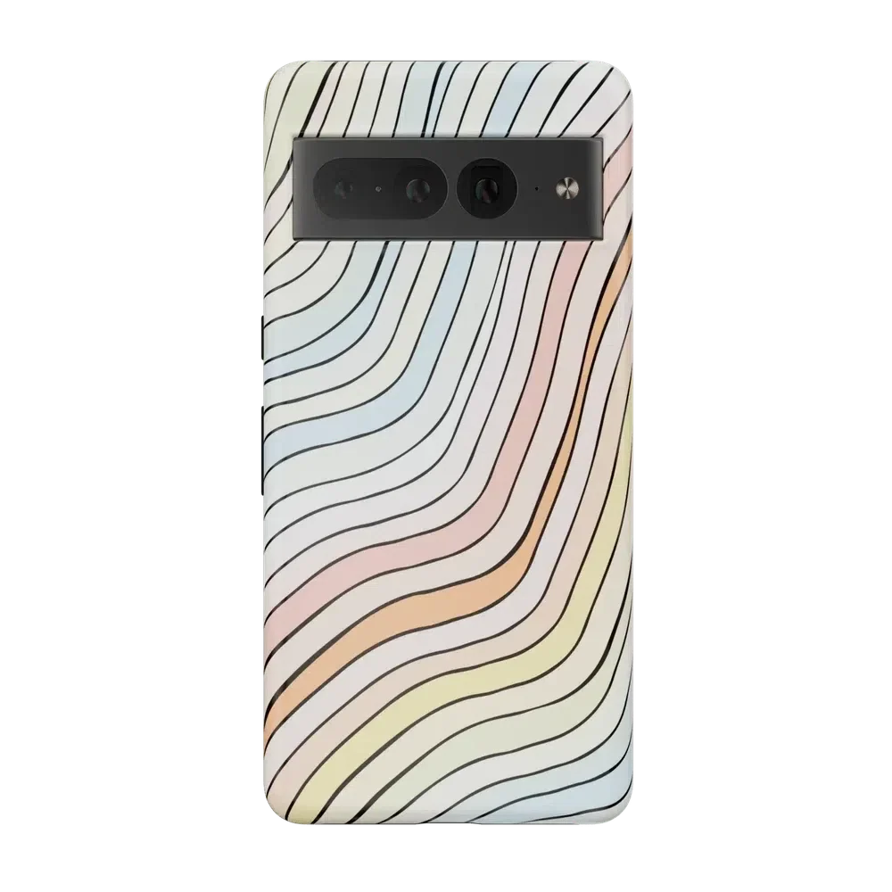 Ride The Wave | Pastel Rainbow Lined Google Pixel Case Google Pixel Case Casetry Essential Google Pixel 7 Pro