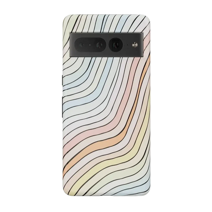 Ride The Wave | Pastel Rainbow Lined Google Pixel Case Google Pixel Case Casetry Essential Google Pixel 7 Pro