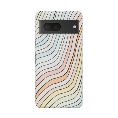 Ride The Wave | Pastel Rainbow Lined Google Pixel Case Google Pixel Case Casetry Essential Google Pixel 7
