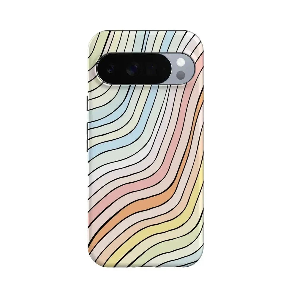Ride The Wave | Pastel Rainbow Lined Google Pixel Case Google Pixel Case Casetry Essential + MagSafe® Google Pixel 10 Pro XL