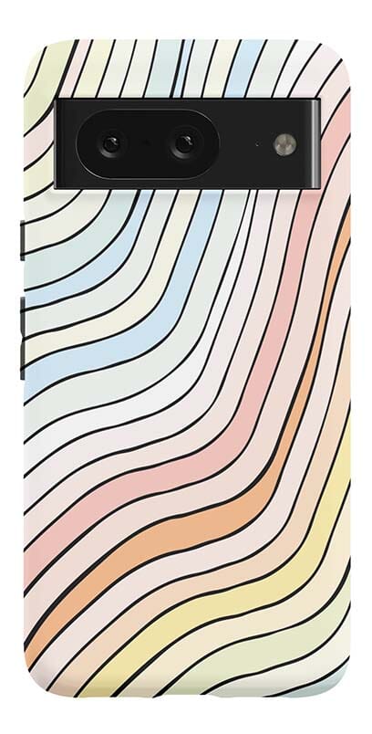 Ride The Wave | Pastel Rainbow Lined Google Pixel Case Google Pixel Case Casetry