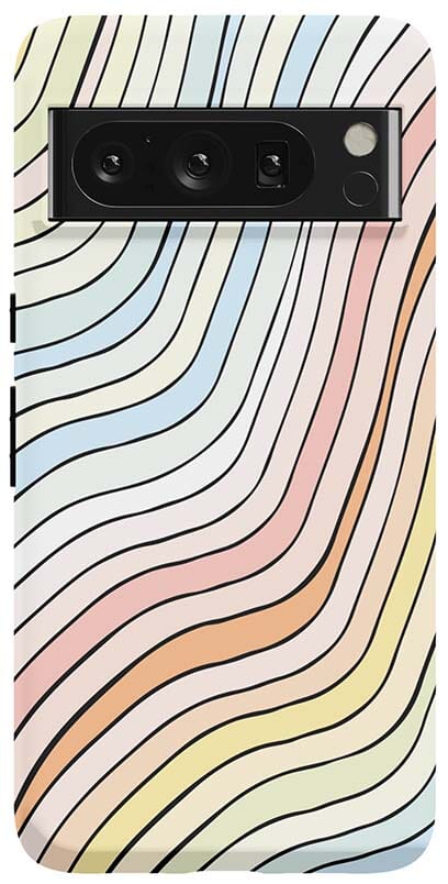 Ride The Wave | Pastel Rainbow Lined Google Pixel Case Google Pixel Case Casetry