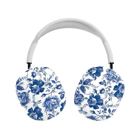 Rose to Fame | Blue & White Rose Floral AirPods Max Case AirPods Case Casetry AirPods Max Case