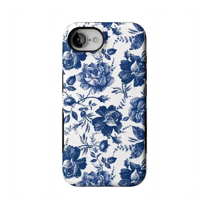 Rose to Fame | Blue & White Rose Floral Case iPhone Case get.casely Bold Flex + MagSafe® iPhone 16e