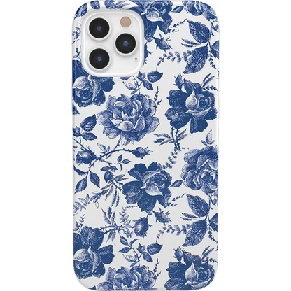Rose to Fame | Blue & White Rose Floral Case iPhone Case get.casely Classic iPhone 12 Pro Max