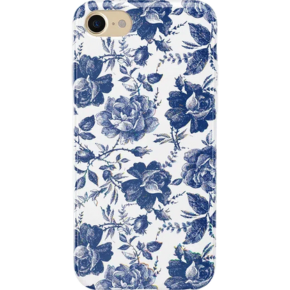 Rose to Fame | Blue & White Rose Floral Case iPhone Case get.casely Classic iPhone SE (2020 & 2022)