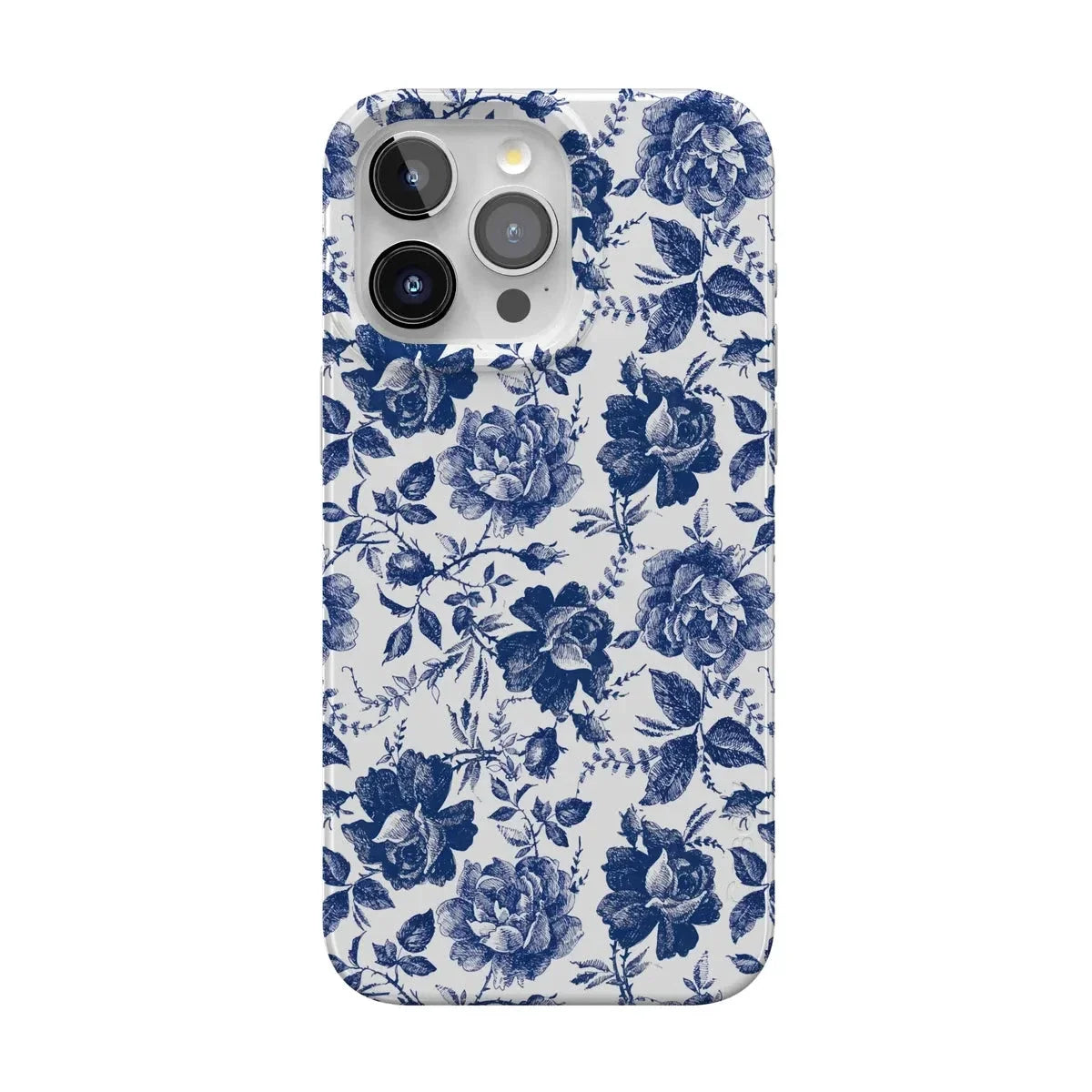 Rose to Fame | Blue & White Rose Floral Case iPhone Case get.casely Classic + MagSafe® iPhone 15 Pro Max