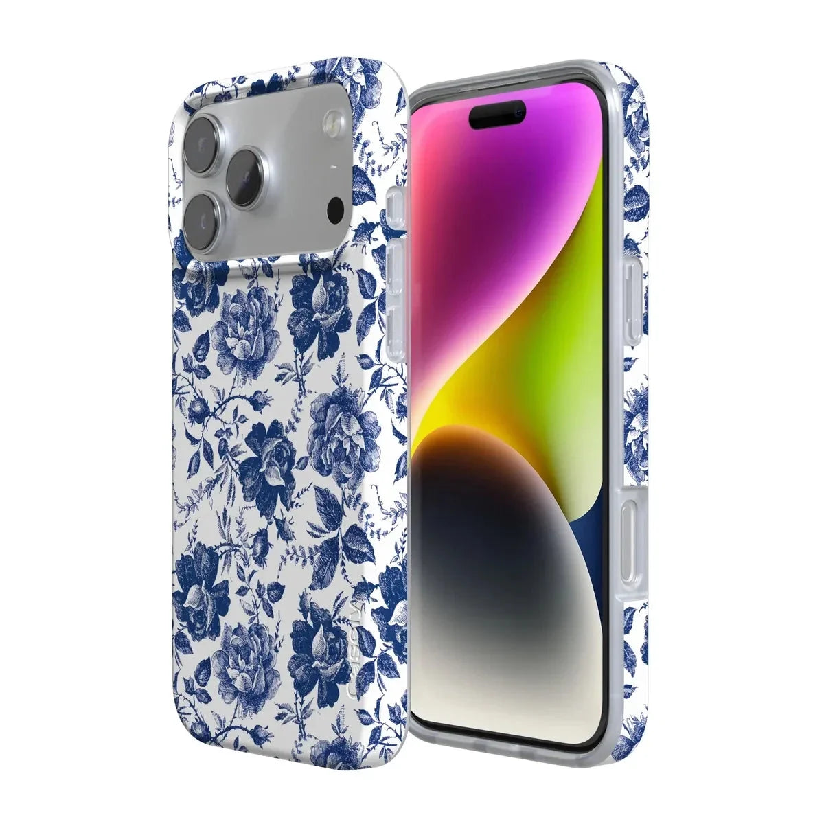 Rose to Fame | Blue & White Rose Floral Case iPhone Case get.casely