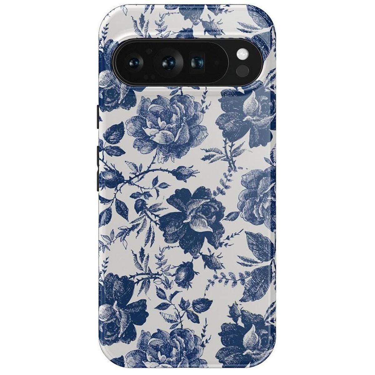 Rose to Fame | Blue & White Rose Floral Google Pixel Case Google Pixel Case Casetry Essential Google Pixel 9 Pro XL