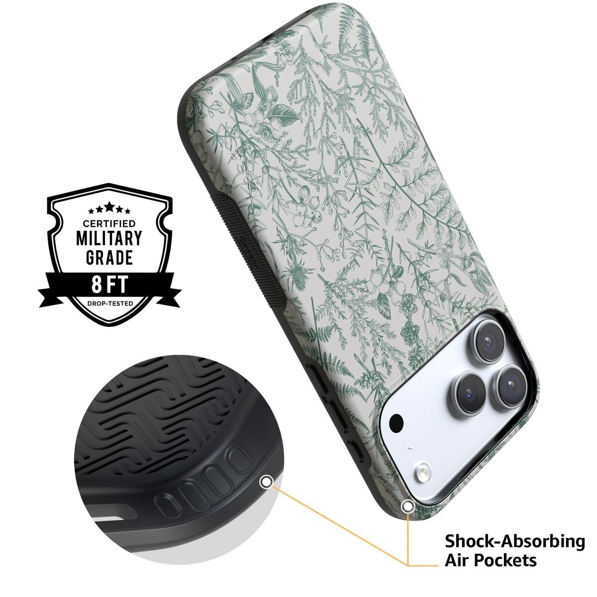 Sage Garden | Green Floral Case iPhone Case get.casely