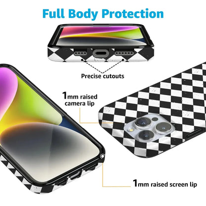 Salem's Hex | Black & White Checkered Case Phone Case get.casely