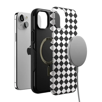Salem's Hex | Black & White Checkered Case Phone Case get.casely