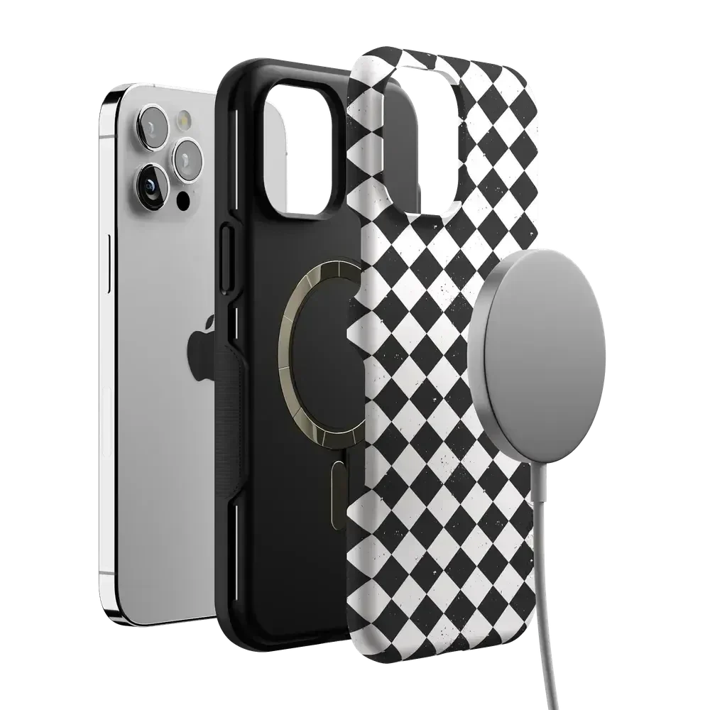 Salem's Hex | Black & White Checkered Case Phone Case get.casely