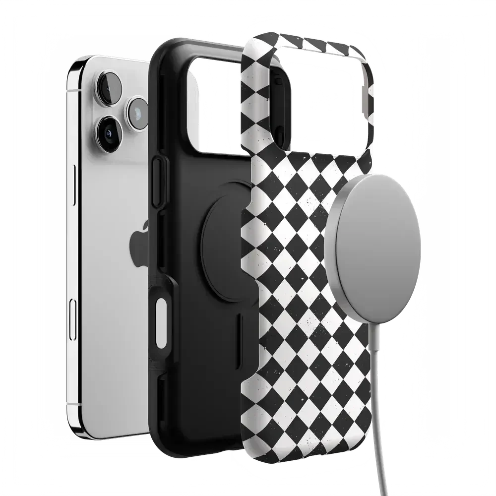 Salem's Hex | Black & White Checkered Case Phone Case get.casely