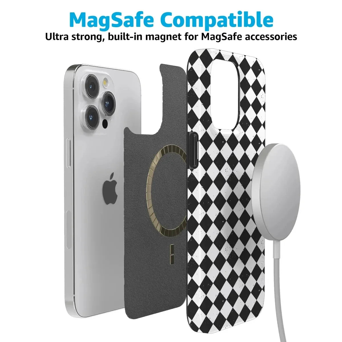 Salem's Hex | Black & White Checkered Case Phone Case get.casely