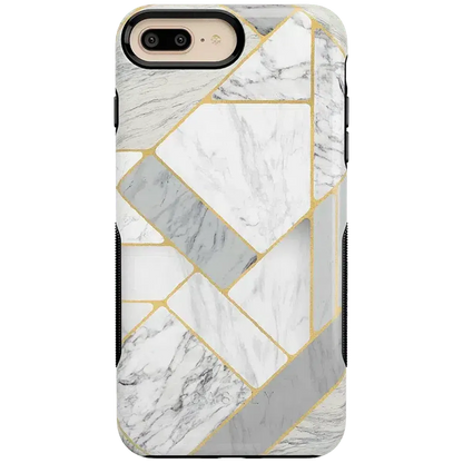 Sharp Lines | Geo White and Gold Marble Case iPhone Case get.casely Bold iPhone 6/7/8 Plus