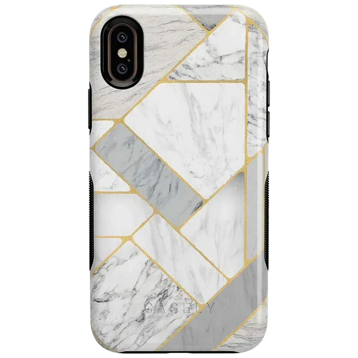 Sharp Lines | Geo White and Gold Marble Case iPhone Case get.casely Bold iPhone XS Max