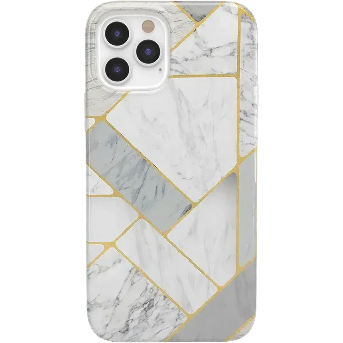 Sharp Lines | Geo White and Gold Marble Case iPhone Case get.casely Classic iPhone 12 Pro
