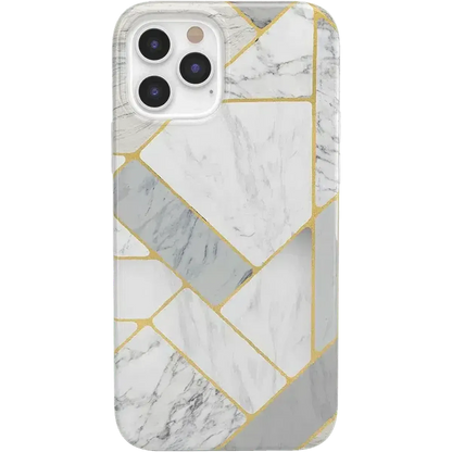 Sharp Lines | Geo White and Gold Marble Case iPhone Case get.casely Classic iPhone 12 Pro