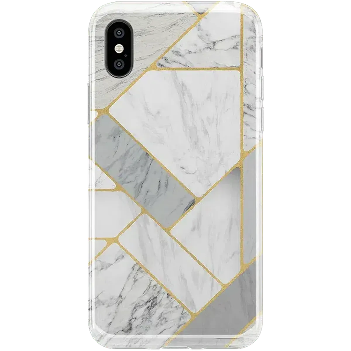 Sharp Lines | Geo White and Gold Marble Case iPhone Case get.casely Classic iPhone X / XS