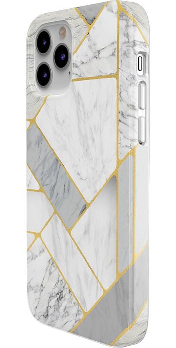 Sharp Lines | Geo White and Gold Marble Case iPhone Case get.casely