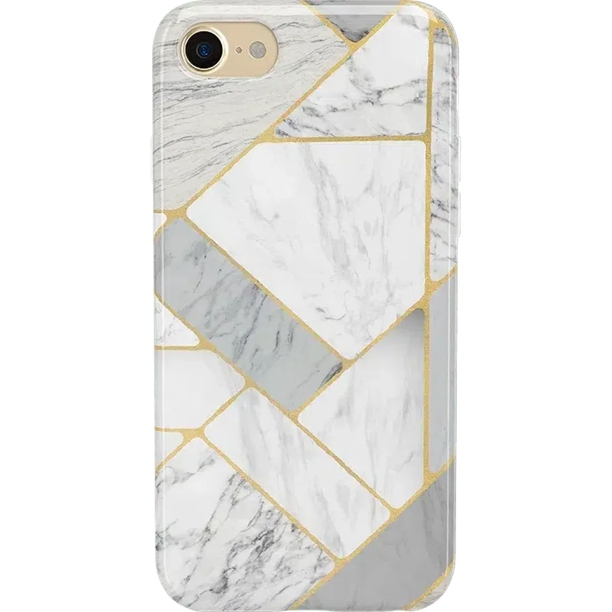 Sharp Lines | Geo White and Gold Marble Case iPhone Case get.casely