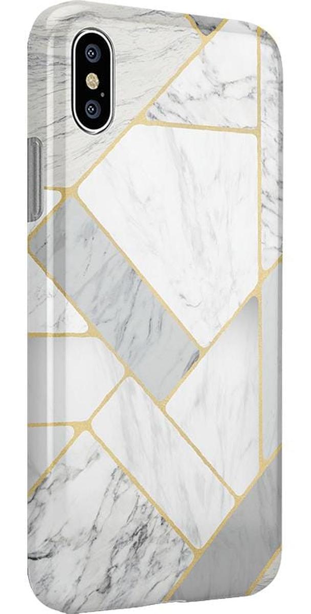 Sharp Lines | Geo White and Gold Marble Case iPhone Case get.casely