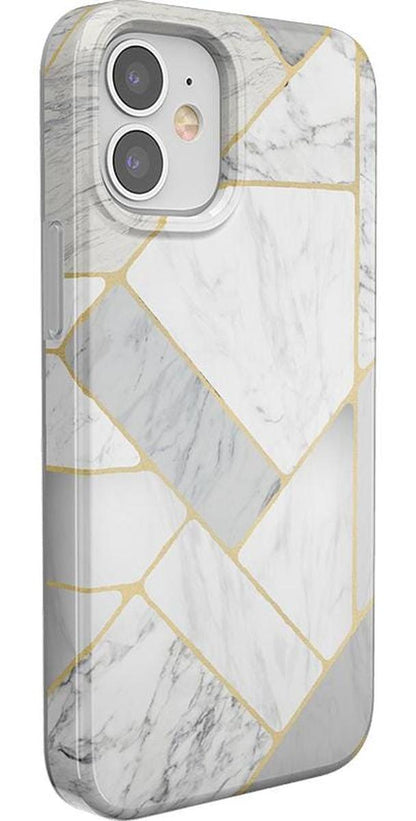 Sharp Lines | Geo White and Gold Marble Case iPhone Case get.casely