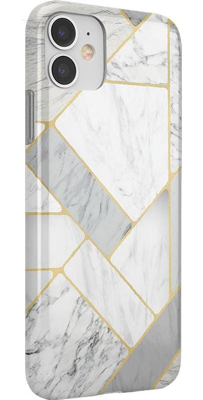 Sharp Lines | Geo White and Gold Marble Case iPhone Case get.casely