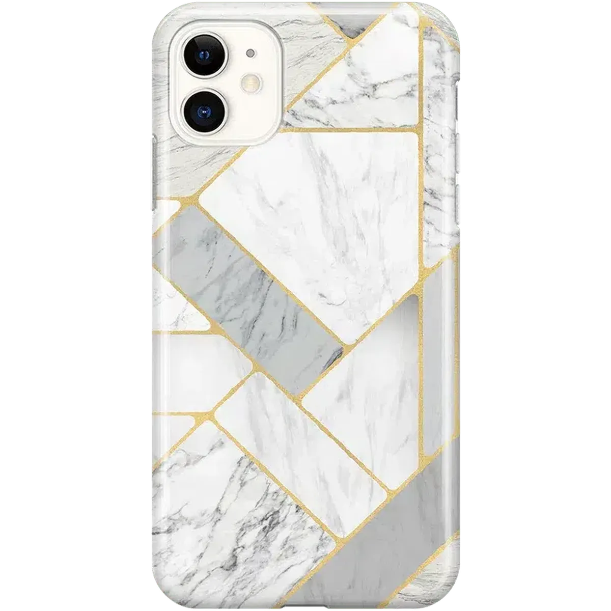 Sharp Lines | Geo White and Gold Marble Case iPhone Case get.casely