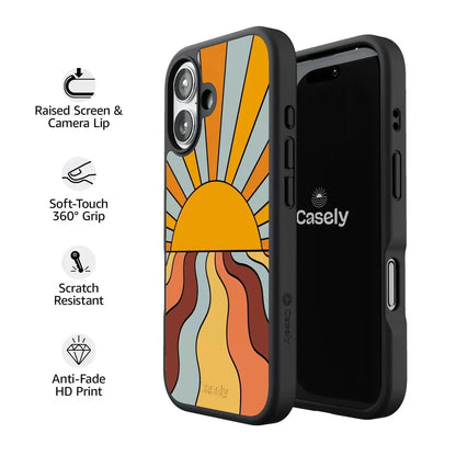 Shine On | Retro Sunset Case iPhone Case get.casely