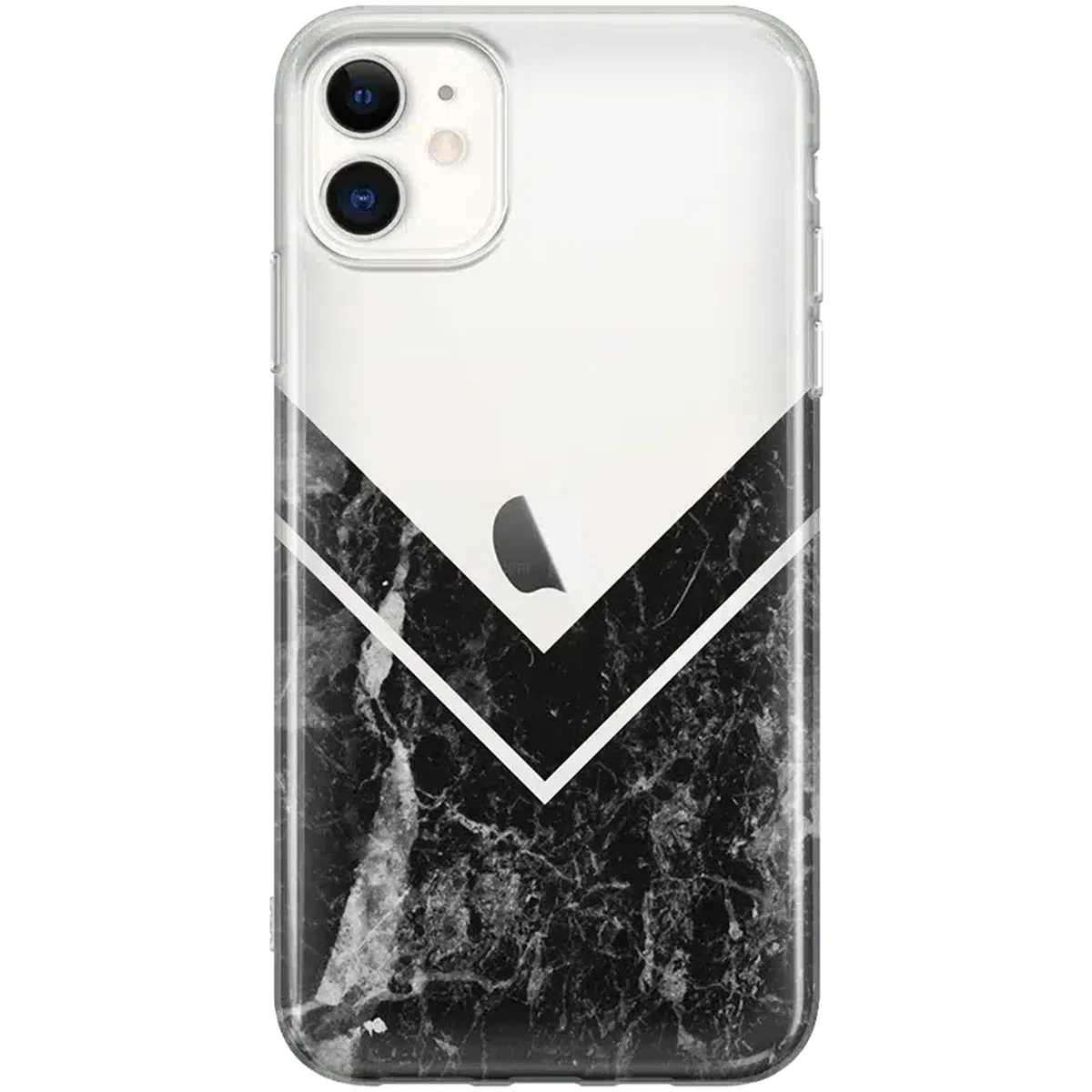 Sleek and Simple | Black Marble V Clear Case iPhone Case get.casely Classic iPhone 11