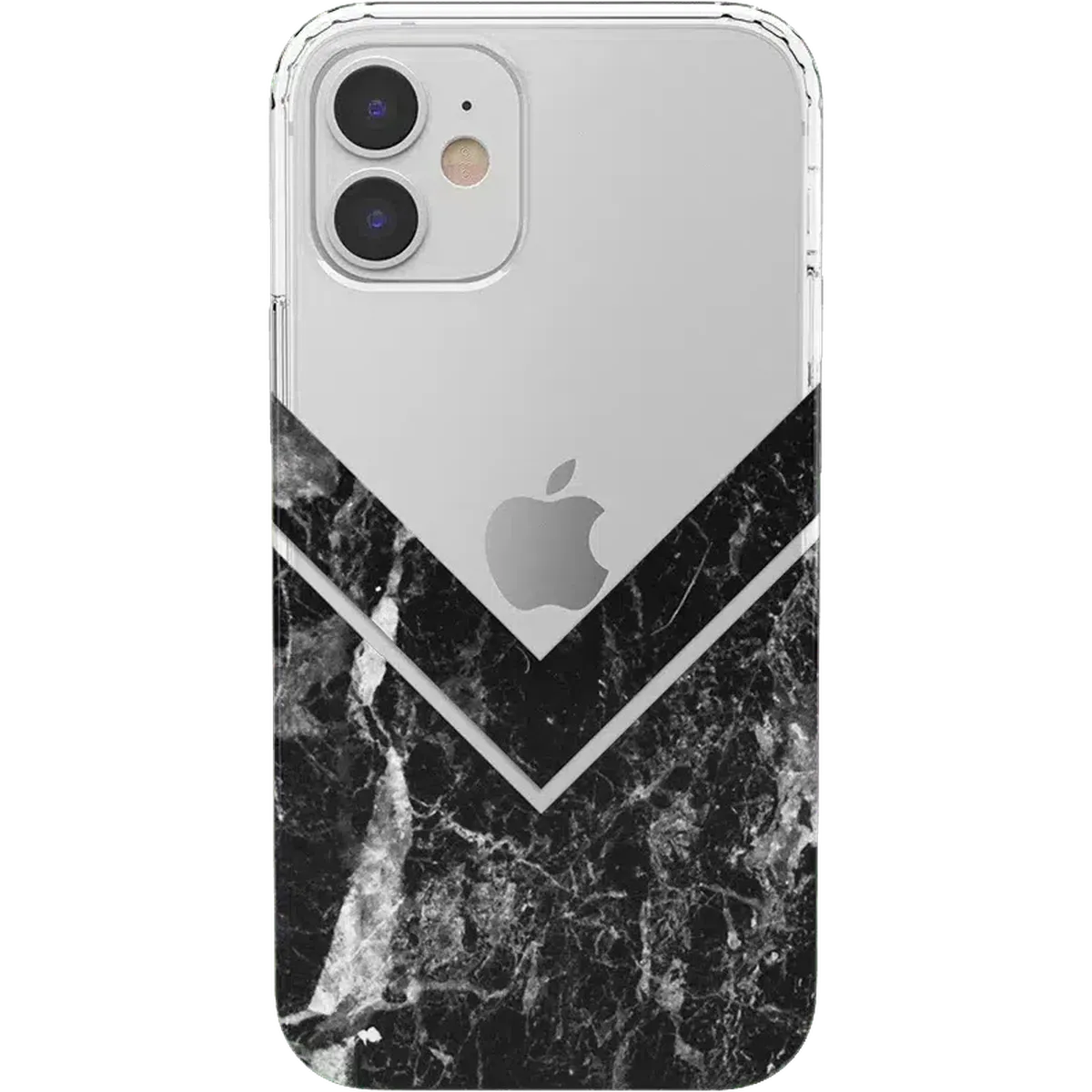 Sleek and Simple | Black Marble V Clear Case iPhone Case get.casely Classic iPhone 12 Mini