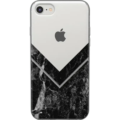 Sleek and Simple | Black Marble V Clear Case iPhone Case get.casely