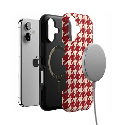 Scarlet Stitch | Red Houndstooth Case