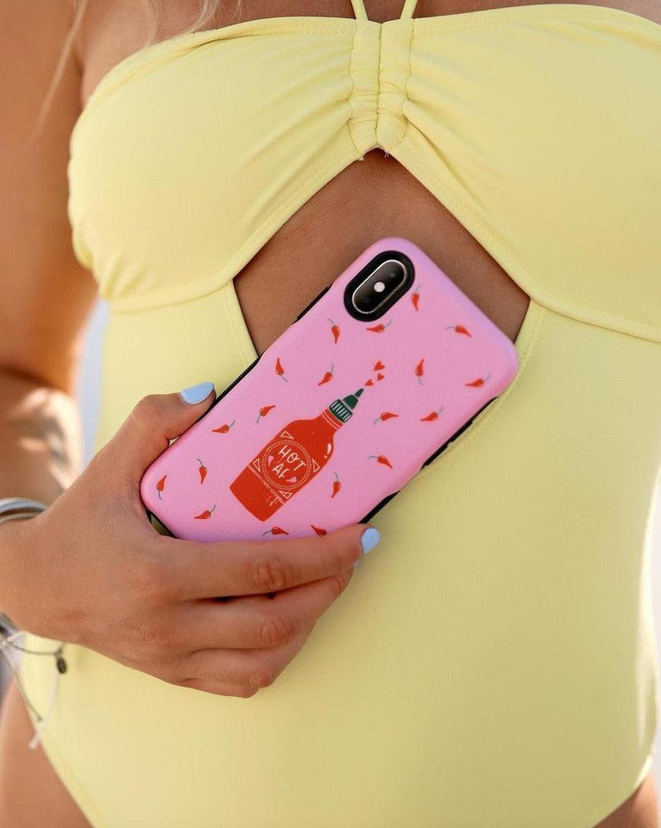 Spicy AF | Pink Chili Hot Sauce Case iPhone Case get.casely