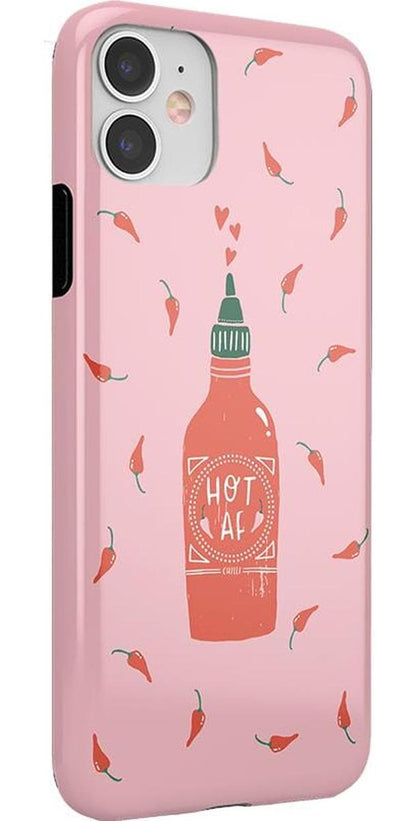 Spicy AF | Pink Chili Hot Sauce Case iPhone Case get.casely