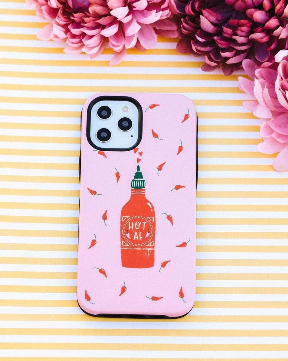 Spicy AF | Pink Chili Hot Sauce Case iPhone Case get.casely