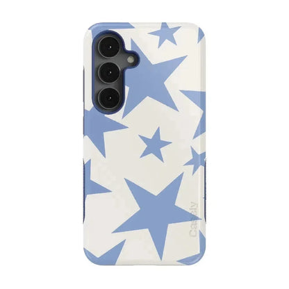 Stars Align | Blue & White Stars Samsung Case Samsung Case get.casely Bold Flex + MagSafe® Galaxy S25
