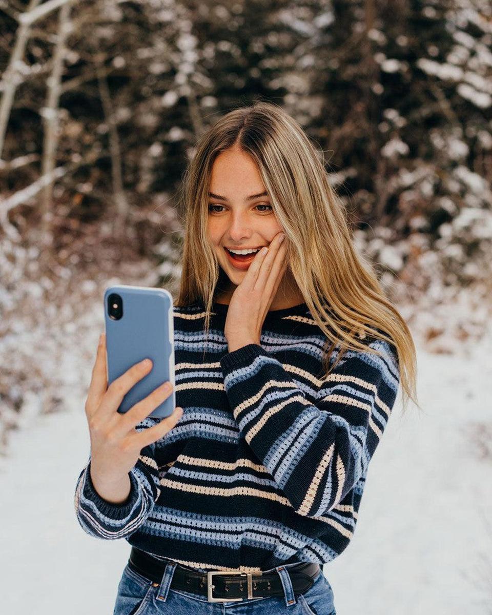 Steel Blue on Nude | Ultra-Protective Bold Case iPhone Case get.casely