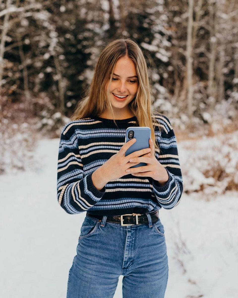 Steel Blue on Nude | Ultra-Protective Bold Case iPhone Case get.casely