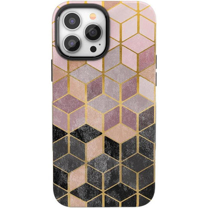 Stepping Up | Geo Rose Gold Marble Case iPhone Case get.casely Bold + MagSafe® iPhone 13 Pro