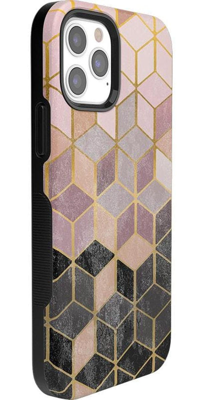 Stepping Up | Geo Rose Gold Marble Case iPhone Case get.casely