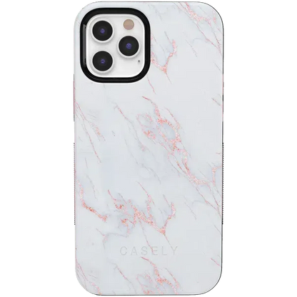 Subtle Blush | White and Pink Marble Case iPhone Case get.casely Bold iPhone 12 Pro